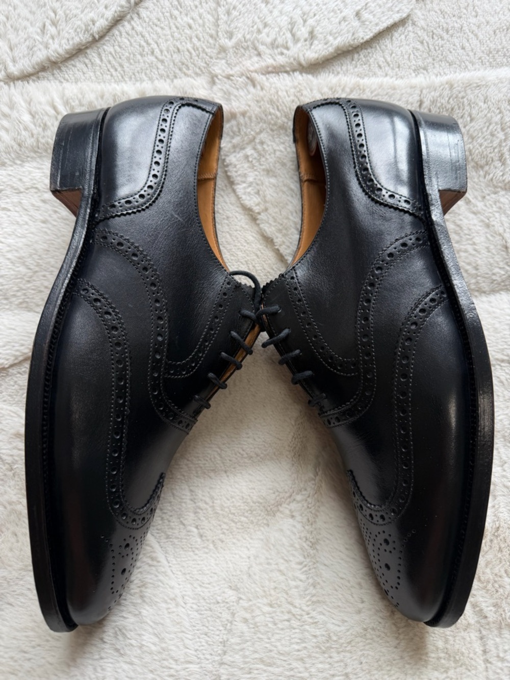 Like NEW! $940 Crockett Jones for Brooks Brothers Wingtip Oxford Brogues 9.5 - Picture 7 of 15